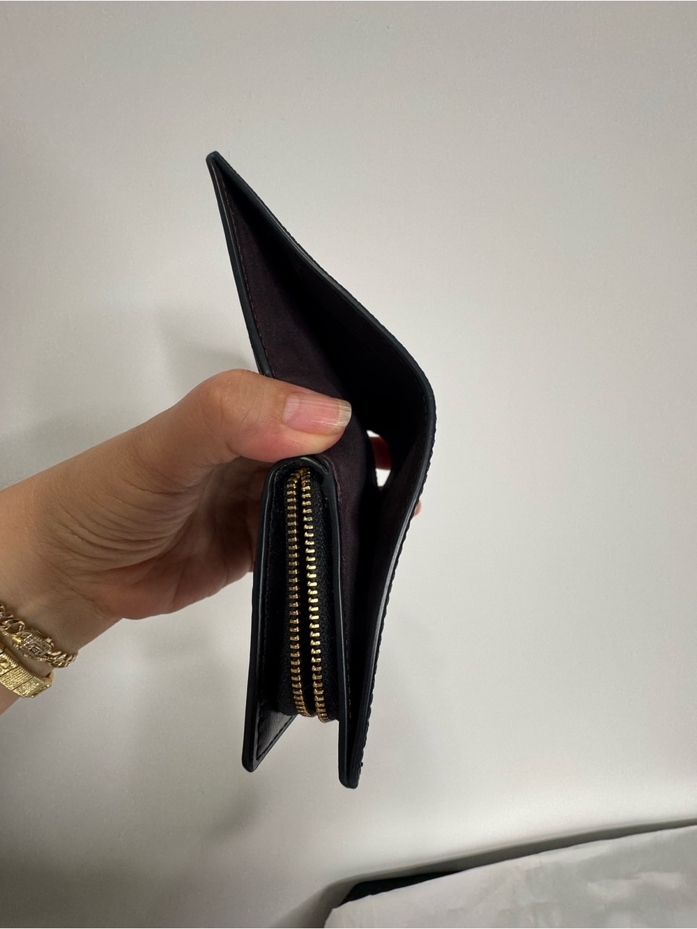 Coach Black Patent Signature Zip Wallet with Gold Logo - Picture 7 of 10